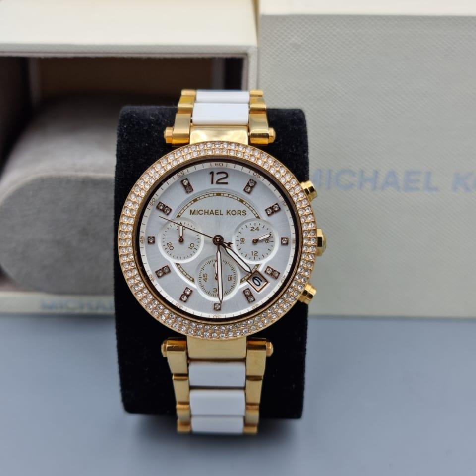  Shop Authentic Michael Kors Parker White Dial Two Tone Steel Strap Watch for Women - MK5774 - Luxxuri