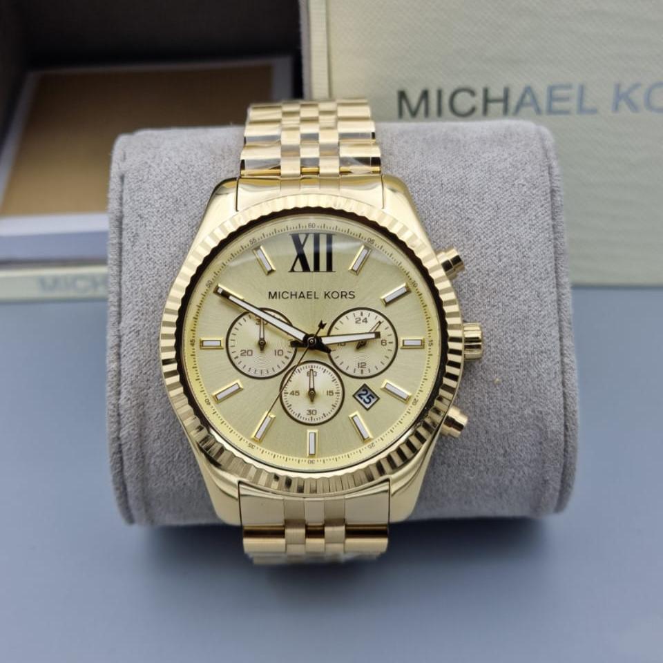  Shop Authentic Michael Kors Lexington Gold Dial Gold Steel Strap Watch for Men - MK8281 - Luxxuri