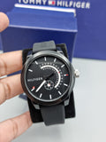  Shop Authentic Tommy Hilfiger Denim Quartz Black Dial Black Rubber Strap Watch for Men - 1791483 - Luxxuri
