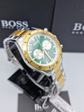  Shop Authentic Hugo Boss Santiago Green Dial Two Tone Steel Strap Watch for Men - 1513872 - Luxxuri