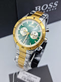  Shop Authentic Hugo Boss Santiago Green Dial Two Tone Steel Strap Watch for Men - 1513872 - Luxxuri