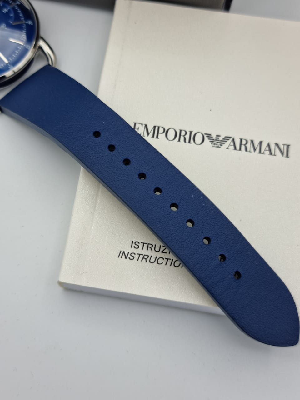  Shop Authentic Emporio Armani Aviator Quartz Blue Dial Blue Leather Strap Watch For Men - AR11335 - Luxxuri