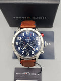  Shop Authentic Tommy Hilfiger Trent Quartz Blue Dial Brown Leather Strap Watch for Men - 1791066 - Luxxuri