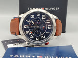  Shop Authentic Tommy Hilfiger Trent Quartz Blue Dial Brown Leather Strap Watch for Men - 1791066 - Luxxuri