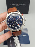  Shop Authentic Tommy Hilfiger Trent Quartz Blue Dial Brown Leather Strap Watch for Men - 1791066 - Luxxuri