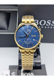  Shop Authentic Hugo Boss Associate Blue Dial Gold Steel Strap Watch for Men - 1513841 - Luxxuri