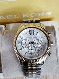  Shop Authentic Michael Kors Lexington Silver Dial Two Tone Steel Strap Watch for Men - MK8344 - Luxxuri