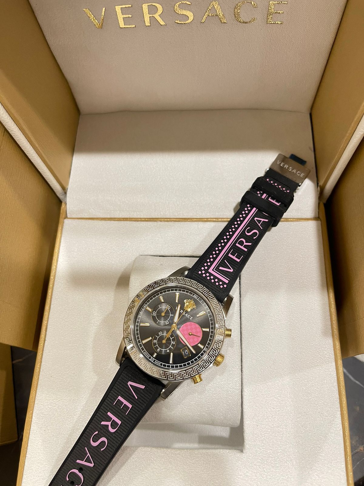  Shop Authentic Versace Sport Tech Chronograph Black Dial Black Rubber Strap Watch for Women - VELT00619 - Luxxuri