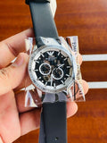  Shop Authentic Emporio Armani Renato Chronograph Automatic Black Dial Black Leather Strap Watch For Men - AR60051 - Luxxuri