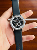  Shop Authentic Emporio Armani Renato Chronograph Automatic Black Dial Black Leather Strap Watch For Men - AR60051 - Luxxuri