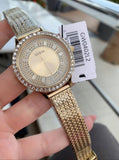  Shop Authentic Guess Soiree Diamonds Gold Dial Gold Mesh Bracelet Watch for Women - GW0402L2 - Luxxuri