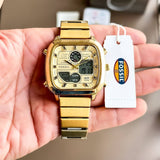  Shop Authentic Fossil Retro Analog-Digital Gold Dial Gold Steel Strap Watch for Men - FS5889 - Luxxuri