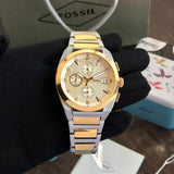  Shop Authentic Fossil Everett Chronograph Gold Dial Two Tone Steel Strap Watch for Men - FS5796 - Luxxuri