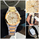  Shop Authentic Fossil Everett Chronograph Gold Dial Two Tone Steel Strap Watch for Men - FS5796 - Luxxuri