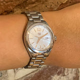 Shop Authentic Tag Heuer Formula 1 Quartz Mother of Pearl White Dial Silver Steel Strap Watch for Women - WBJ1418.BA0664 - Luxxuri
