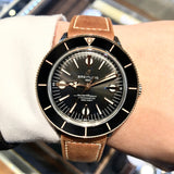  Shop Authentic Breitling Superocean Heritage '57 Black Dial Brown Leather Strap Watch for Men - U10370121B1X1 - Luxxuri