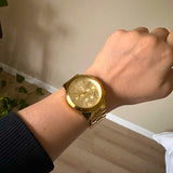  Shop Authentic Michael Kors Wren Chronograph Gold Dial Gold Steel Strap Watch For Men - MK8928 - Luxxuri