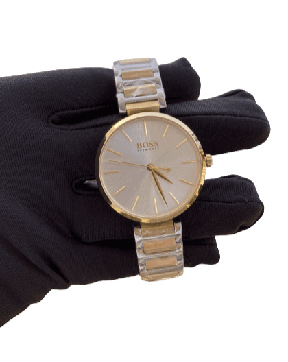  Shop Authentic Hugo Boss Allusion Quartz Silver Dial Two Tone Steel Strap Watch For Women - 1502417 - Luxxuri