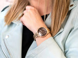 Shop Authentic Fossil Neutra Chronograph Mother of Pearl Brown Dial Rose Gold Steel Strap Watch for Women - ES5218 - Luxxuri