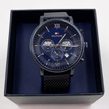  Shop Authentic Tommy Hilfiger Evan Blue Dial Blue Mesh Bracelet Watch for Men - 1710397 - Luxxuri