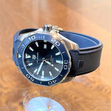  Shop Authentic Tag Heuer Aquaracer Quartz Blue Dial Blue Rubber Strap Watch for Men - WAY101C.FT6153 - Luxxuri