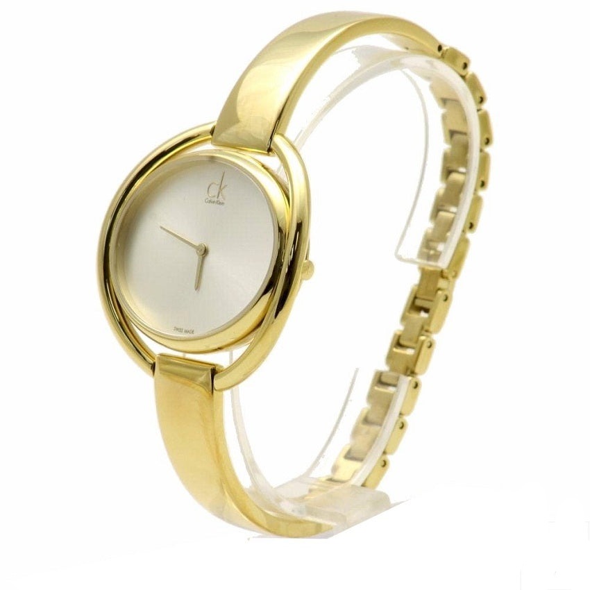 Shop Authentic Calvin Klein Impetuous White Dial Gold Steel Strap Watch for Women - K4F2N516 - Luxxuri