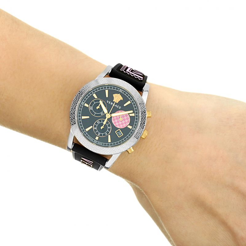 Shop Authentic Versace Sport Tech Chronograph Black Dial Black Rubber Strap Watch for Women - VELT00619 - Luxxuri