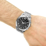  Shop Authentic Emporio Armani Valente Chronograph Quartz Black Dial Silver Steel Strap Watch For Men - AR11083 - Luxxuri