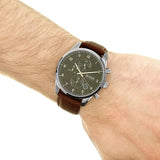  Shop Authentic Hugo Boss Skymaster Grey Dial Brown Leather Strap Watch for Men - 1513787 - Luxxuri