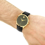  Shop Authentic Movado 1881 Automatic Black Dial Black Leather Strap Watch For Men - 606875 - Luxxuri