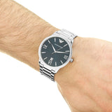  Shop Authentic Emporio Armani Giovanni Quartz Blue Dial Silver Steel Strap Watch For Men - AR11227 - Luxxuri