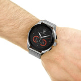  Shop Authentic Maserati Traguardo Black Dial Silver Mesh Bracelet Watch For Men - R8873612005 - Luxxuri
