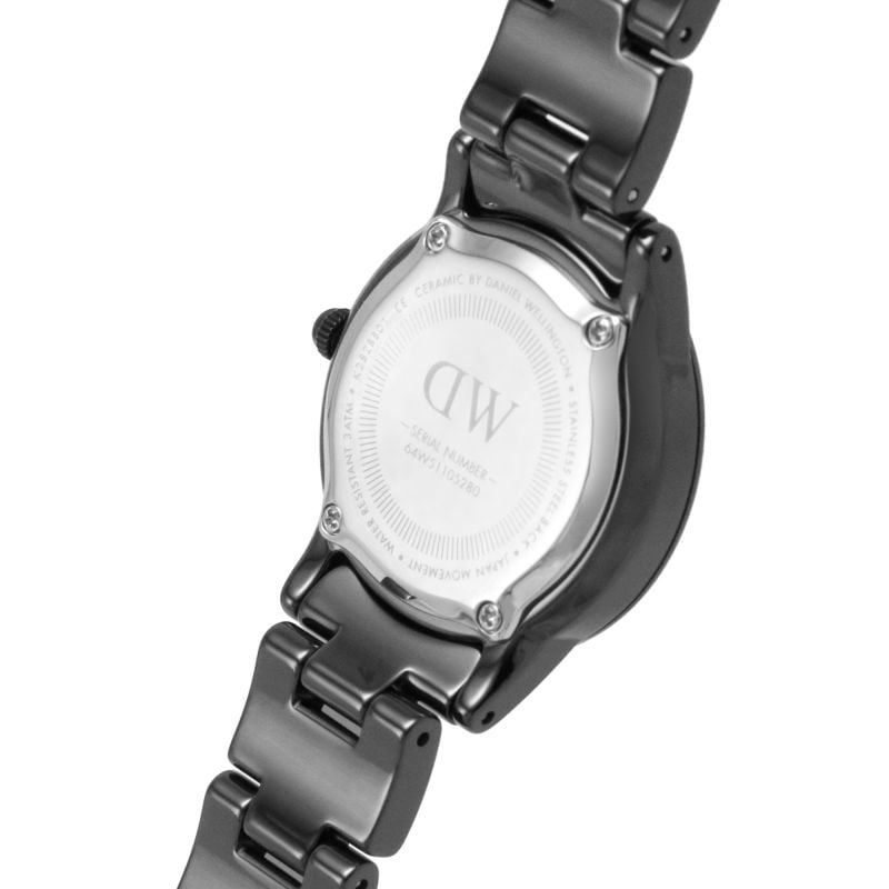  Shop Authentic Daniel Wellington Iconic Link Ceramic Black Dial Black Steel Strap Watch For Women - DW00100415 - Luxxuri