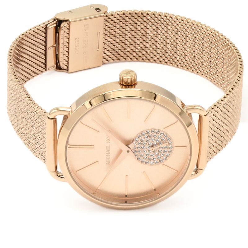  Shop Authentic Michael Kors Portia Rose Gold Dial Rose Gold Mesh Bracelet Watch for Women - MK3845 - Luxxuri