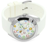  Shop Authentic Guess Wanderlust Crystals Silver Dial White Rubber Strap Watch for Women - W1059L1 - Luxxuri