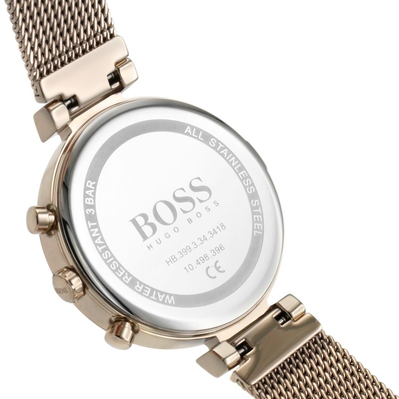  Shop Authentic Hugo Boss Flawless White Dial Gold Mesh Bracelet Watch for Women - 1502553 - Luxxuri