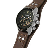  Shop Authentic Fossil Coachman Chronograph Black Dial Brown Leather Strap Watch for Men - CH2891 - Luxxuri