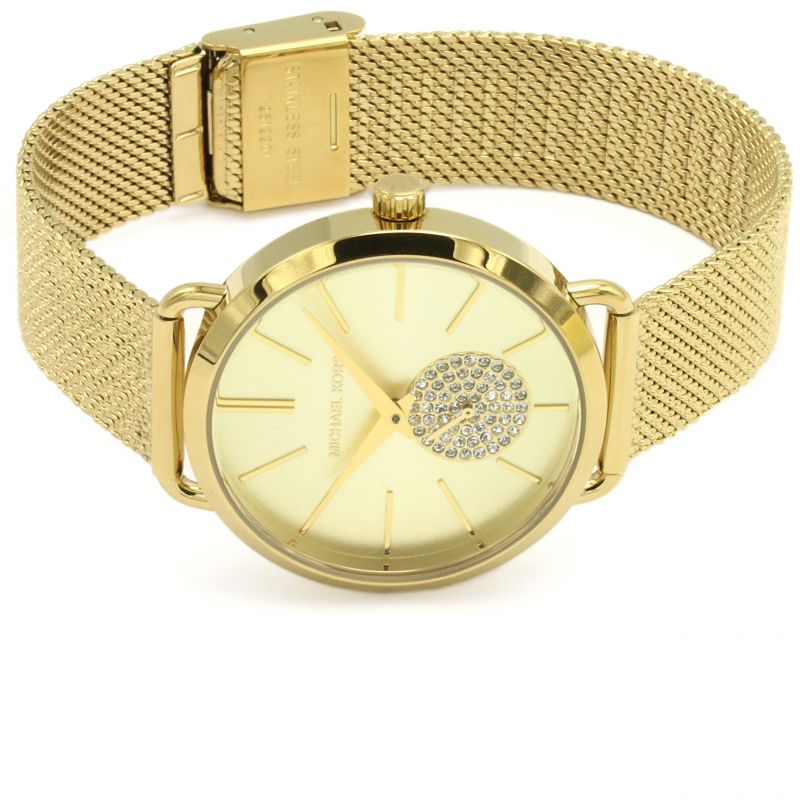  Shop Authentic Michael Kors Portia Gold Dial Gold Mesh Bracelet Watch for Women - MK3844 - Luxxuri