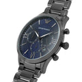  Shop Authentic Emporio Armani Giovanni Chronograph Blue Dial Grey Steel Strap Watch For Men - AR11348 - Luxxuri