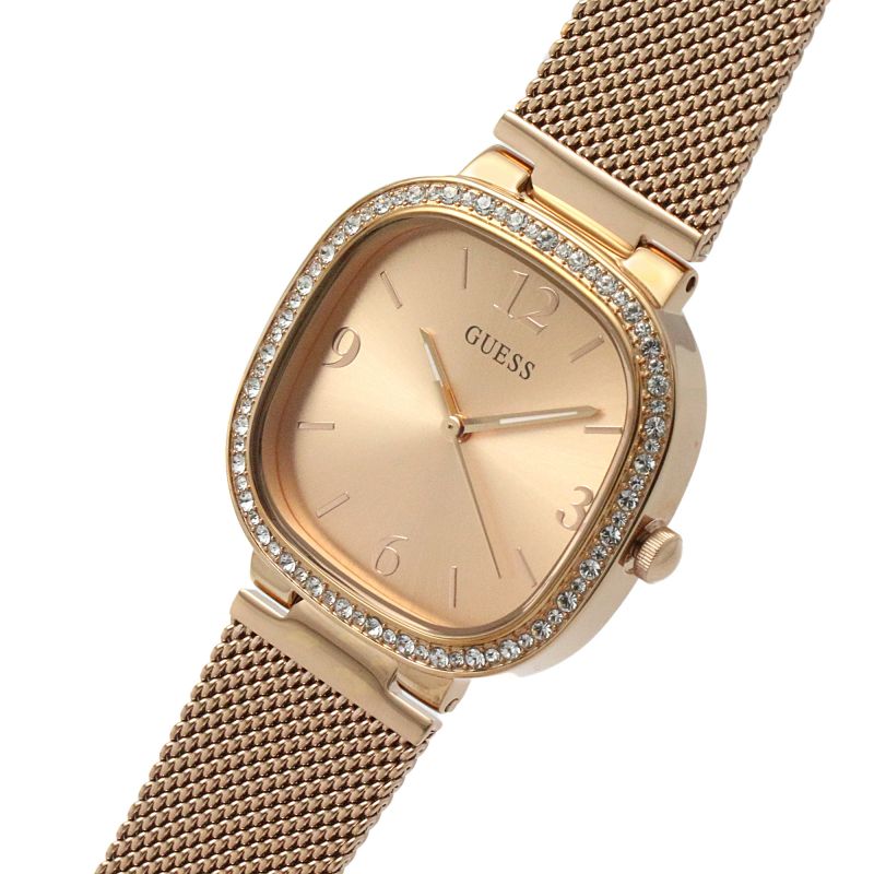  Shop Authentic Guess Tapestry Diamonds Rose Gold Dial Rose Gold Mesh Bracelet Watch for Women - GW0354L3 - Luxxuri