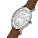 Shop Authentic Emporio Armani Renato Quartz Silver Dial Brown Leather Strap Watch For Men - AR11185 - Luxxuri