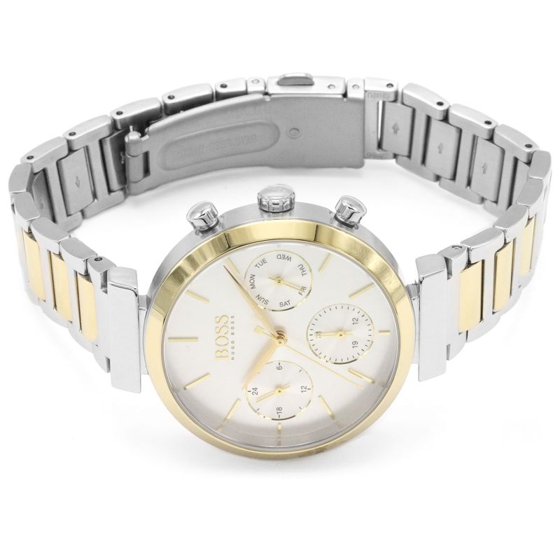  Shop Authentic Hugo Boss Flawless Silver Dial Two Tone Steel Strap Watch for Women - 1502550 - Luxxuri