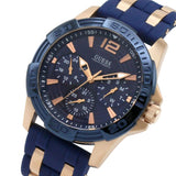  Shop Authentic Guess Oasis Blue Dial Blue & Rose Gold Stainless Steel Strap Watch For Men - W0366G4 - Luxxuri