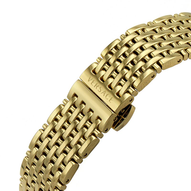  Shop Authentic Versace V-Twist Black Dial Gold Mesh Bracelet Watch for Women - VELS00819 - Luxxuri