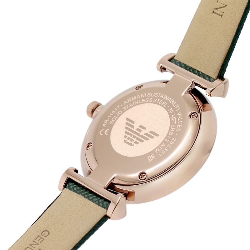  Shop Authentic Emporio Armani Pro Planet Analog Silver Dial Green Leather Strap Watch For Women - AR11517 - Luxxuri