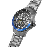  Shop Authentic Fossil FB-01 Automatic Skeleton Black Dial Grey Steel Strap Watch for Men - ME3201 - Luxxuri