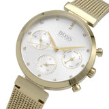 Shop Authentic Hugo Boss Flawless White Dial Gold Mesh Bracelet Watch for Women - 1502552 - Luxxuri