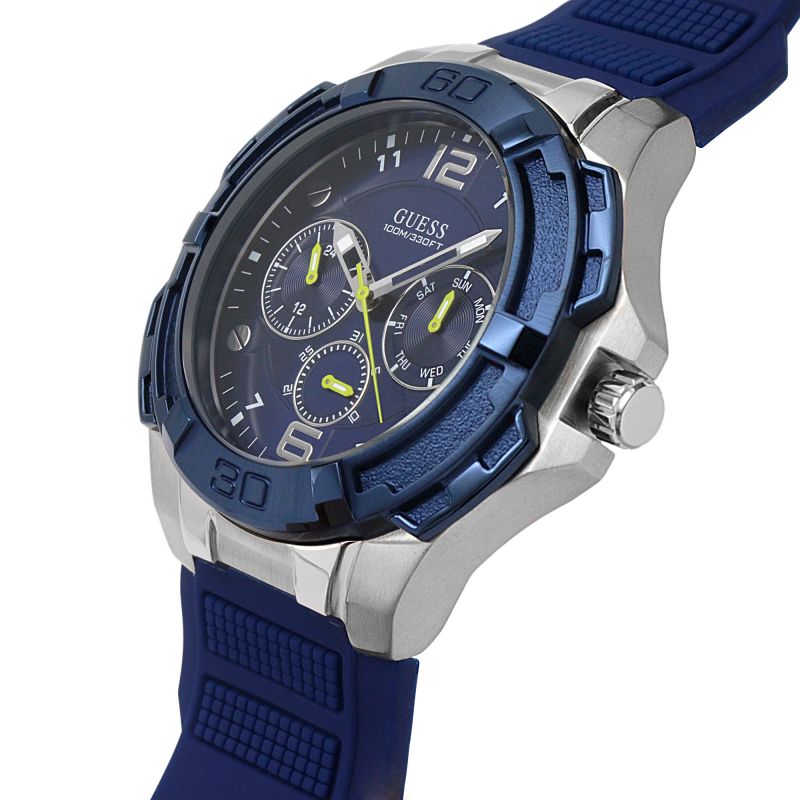  Shop Authentic Guess Genesis Multi Function Analog Blue Dial Blue Rubber Strap Watch For Men - W1254G1 - Luxxuri