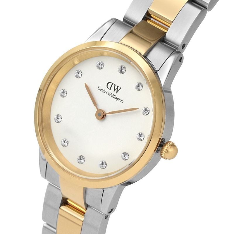 Shop Authentic Daniel Wellington Iconic Link White Dial Two Tone Steel Strap Watch For Women - DW00100358 - Luxxuri