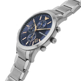  Shop Authentic Emporio Armani Renato Chronograph Blue Dial Silver Steel Strap Watch For Men - AR11458 - Luxxuri